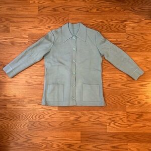 Vintage 1960s Light Blue sweater, work jacket